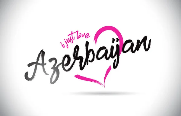 Azerbaijan Ich Liebe Einfach Worttext Mit Handgeschriebener Schrift Und Rosa — Stockvektor