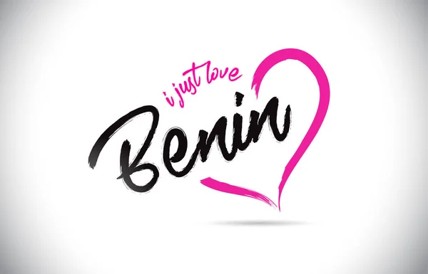 Benin Just Love Word Text Con Fuente Manuscrita Ilustración Vectorial — Vector de stock