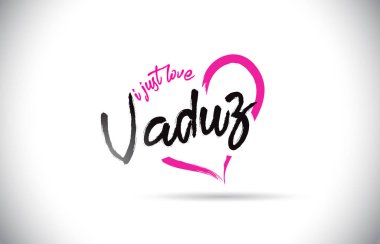 Vaduz I Just Love Word Text with Handwritten Font and Pink Heart Shape Vector Illustration.