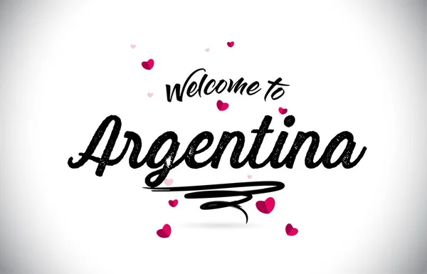 Аргентина Встречает Новый Год Рукописным Шрифтом Вектором Дизайна Розового Сердца — стоковый вектор
