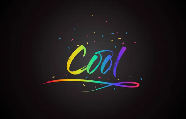 Cool Word Testo Con Colori Vivaci Arcobaleno Scritti Mano Illustrazione — Vettoriale Stock