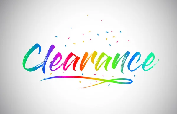 Clearance Kreativa Word Text Med Handskrivna Rainbow Livfulla Färger Och — Stock vektor