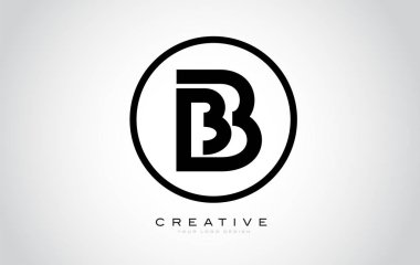 B harfi Monogram Logo tasarımı. Yaratıcı güzel siyah Monogram tasarım modern B simgesiyle.