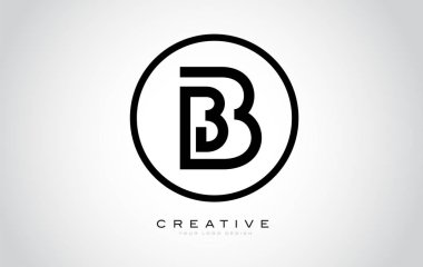 B harfi Monogram Logo tasarımı. Yaratıcı güzel siyah Monogram tasarım modern B simgesiyle.