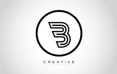 B harfi Monogram Logo tasarımı. Yaratıcı güzel siyah Monogram tasarım modern B simgesiyle.
