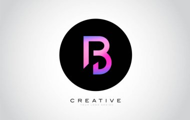 B harfi Monogram Logo tasarımı. Yaratıcı güzel mor siyah Monogram tasarım modern B simgesiyle.