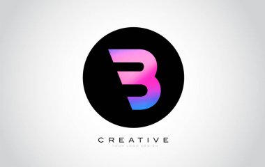 B harfi Monogram Logo tasarımı. Yaratıcı güzel mor siyah Monogram tasarım modern B simgesiyle.
