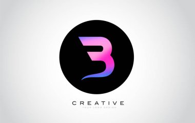 B harfi Monogram Logo tasarımı. Yaratıcı güzel mor siyah Monogram tasarım modern B simgesiyle.