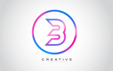 B harfi Monogram Logo tasarımı. Yaratıcı güzel mor siyah Monogram tasarım modern B simgesiyle.