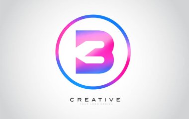 B harfi Monogram Logo tasarımı. Yaratıcı güzel mor siyah Monogram tasarım modern B simgesiyle.