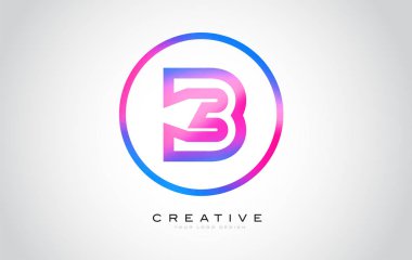 B harfi Monogram Logo tasarımı. Yaratıcı güzel mor siyah Monogram tasarım modern B simgesiyle.
