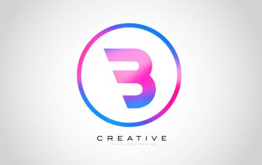 B harfi Monogram Logo tasarımı. Yaratıcı güzel mor siyah Monogram tasarım modern B simgesiyle.