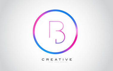 B harfi Monogram Logo tasarımı. Yaratıcı güzel mor siyah Monogram tasarım modern B simgesiyle.
