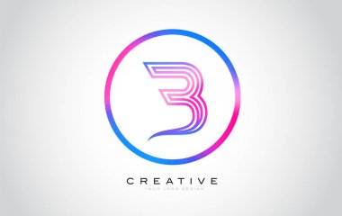 B harfi Monogram Logo tasarımı. Yaratıcı güzel mor siyah Monogram tasarım modern B simgesiyle.