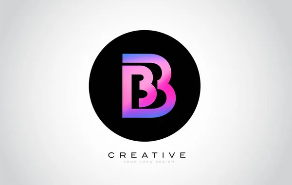 Letter Monogram Logo Design Modern Icon Creative Beautiful Purple Black — Stock Vector