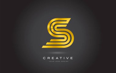 S altın harf Monogram Logo tasarlamak vektör. Modern S simge 