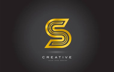 S altın harf Monogram Logo tasarlamak vektör. Modern S simge 