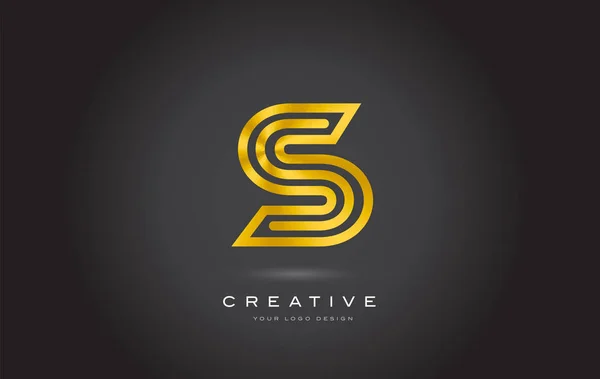 S Gold Letter Monogram Logo Design Vector. Icône d'or moderne S — Image vectorielle