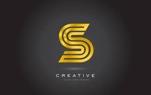 S Gold Letter Monogram Logo Design Vector. Modern S Golden Icon — Stock Vector