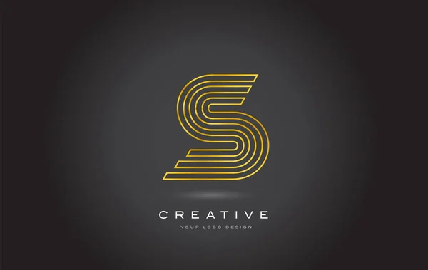 S Gold Letter Monogram Logo Design Vector. Modern S Golden Icon — Stock Vector