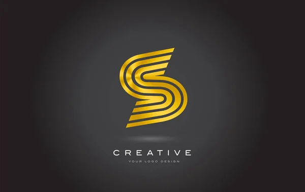 S Gold Letter monograma Logo Design Vector. Ícone de ouro S moderno — Vetor de Stock