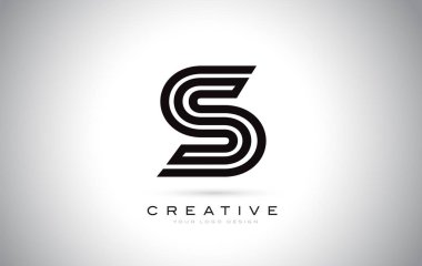 S harfi Monogram Logo tasarımı. Yaratıcı güzel ile modern S simgesi