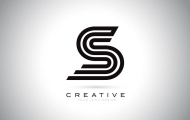 S harfi Monogram Logo tasarımı. Yaratıcı güzel ile modern S simgesi