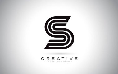 S harfi Monogram Logo tasarımı. Yaratıcı güzel ile modern S simgesi