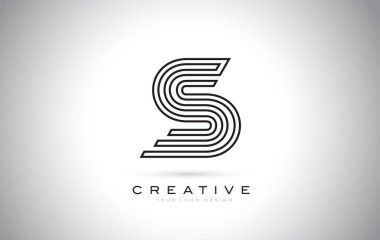 S harfi Monogram Logo tasarımı. Yaratıcı güzel ile modern S simgesi