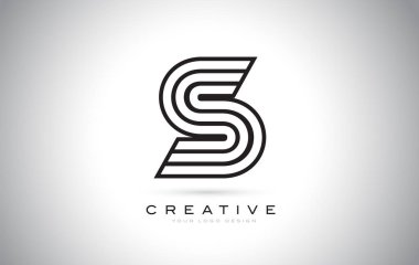S harfi Monogram Logo tasarımı. Yaratıcı güzel ile modern S simgesi