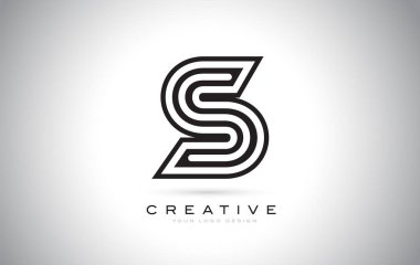S harfi Monogram Logo tasarımı. Yaratıcı güzel ile modern S simgesi