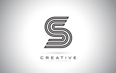 S harfi Monogram Logo tasarımı. Yaratıcı güzel ile modern S simgesi