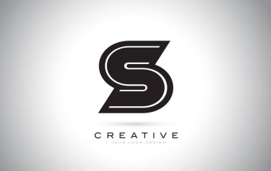 S harfi Monogram Logo tasarımı. Yaratıcı güzel ile modern S simgesi