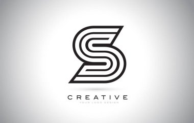 S harfi Monogram Logo tasarımı. Yaratıcı güzel ile modern S simgesi