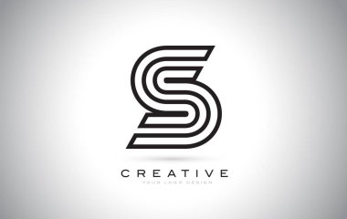 S harfi Monogram Logo tasarımı. Yaratıcı güzel ile modern S simgesi