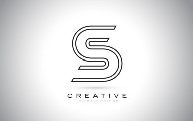 S harfi Monogram Logo tasarımı. Yaratıcı güzel ile modern S simgesi
