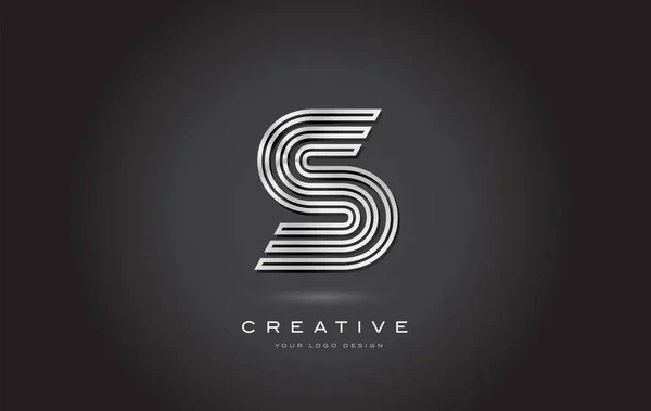 S Silver Steel Letter Монограма Логотип Дизайн Вектор. Сучасне золото S — стоковий вектор