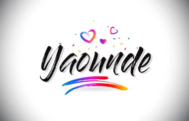 Word metni sevgi kalpleri ve yaratıcı Handw Hoşgeldiniz Yaounde