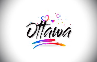 Ottawa Word metni sevgi kalpleri ve yaratıcı Handwr hoş geldiniz