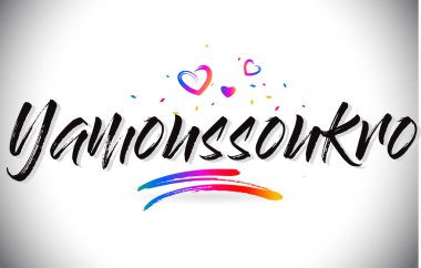 Sevgi kalpleri ve yaratıcı Word metin Yamoussoukro Hoşgeldiniz 