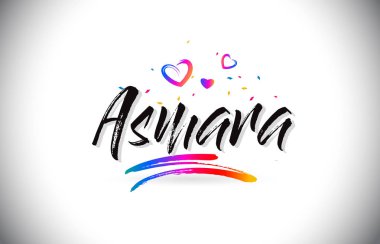 Asmara Word metni sevgi kalpleri ve yaratıcı Handwr hoş geldiniz