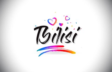 Tbilisi Word metni sevgi kalpleri ve yaratıcı Handw hoş geldiniz