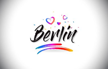 Berlin Word metni sevgi kalpleri ve yaratıcı Handwr hoş geldiniz