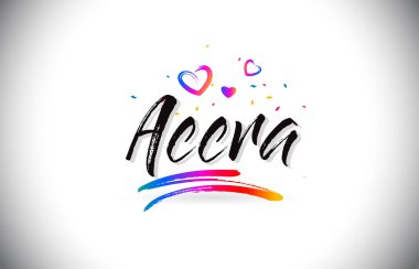 Accra Word metni sevgi kalpleri ve yaratıcı Handwri hoş geldiniz