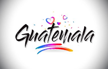 Word metni sevgi kalpleri ve yaratıcı Han ile Guatemala Hoşgeldiniz