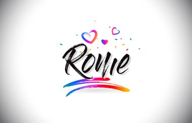 Word metni sevgi kalpleri ve yaratıcı Handwrit ile Roma Hoşgeldiniz