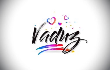 Vaduz Word metni sevgi kalpleri ve yaratıcı Handwri hoş geldiniz