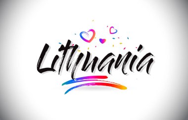 Word metni sevgi kalpleri ve yaratıcı Han ile Litvanya Hoşgeldiniz