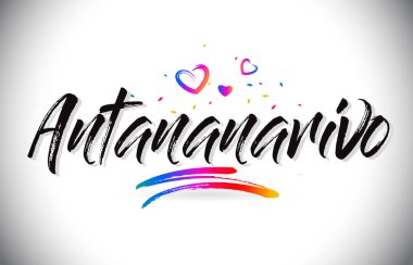 Sevgi kalpleri ve yaratıcı Word metin Antananarivo Hoşgeldiniz 