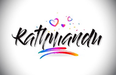 Word metni sevgi kalpleri ve yaratıcı Han ile Katmandu Hoşgeldiniz